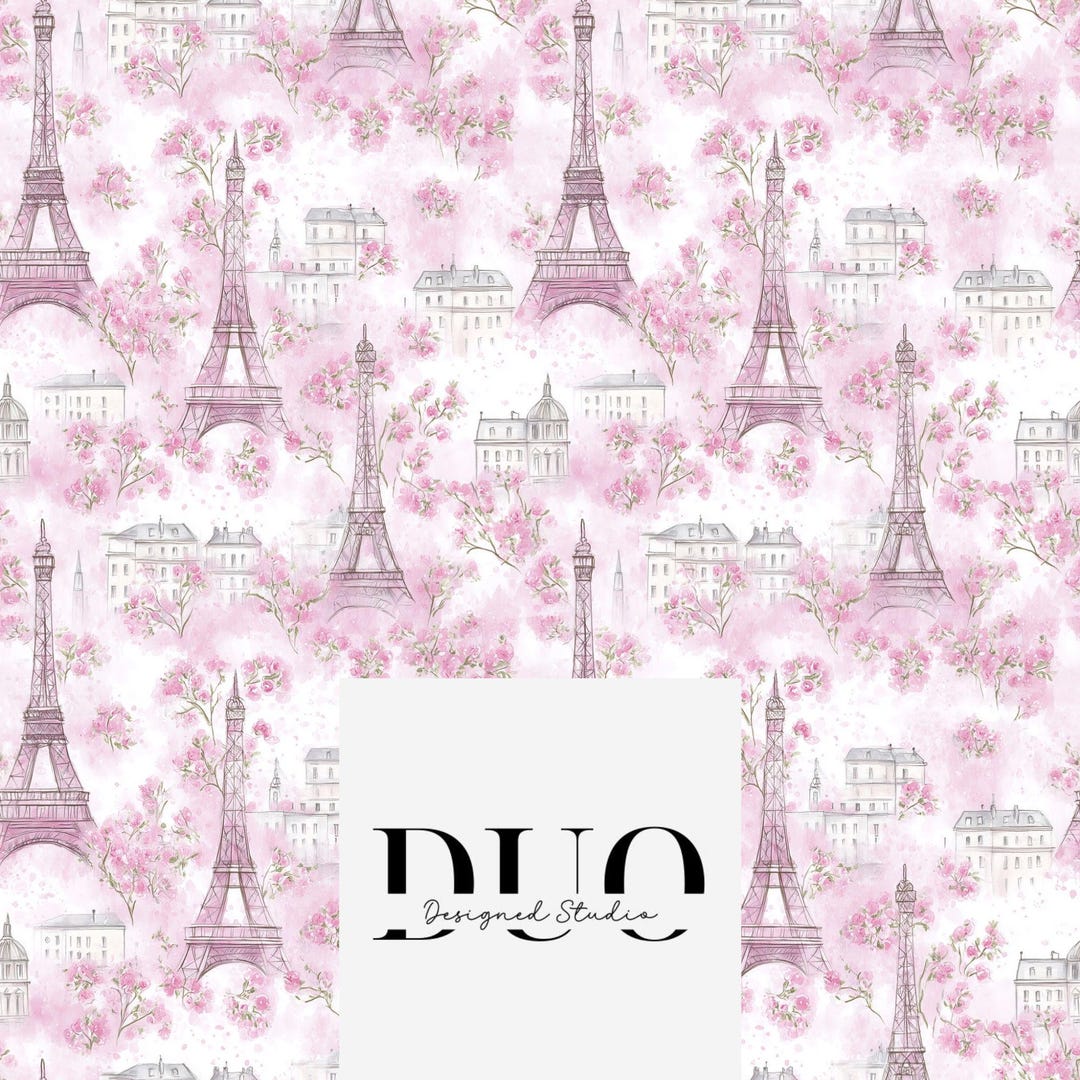 Pink Parisian Floral Seamless Pattern, Paris Background Pattern, France ...