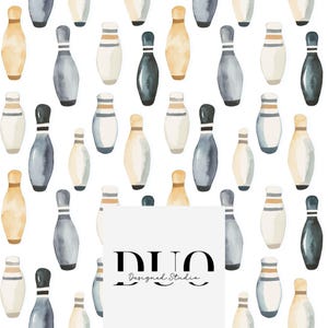 Bowling Pins Seamless Pattern, Sports Digital Background, Bowling Background pattern, Games Seamless, Digital Paper, Commercial Use