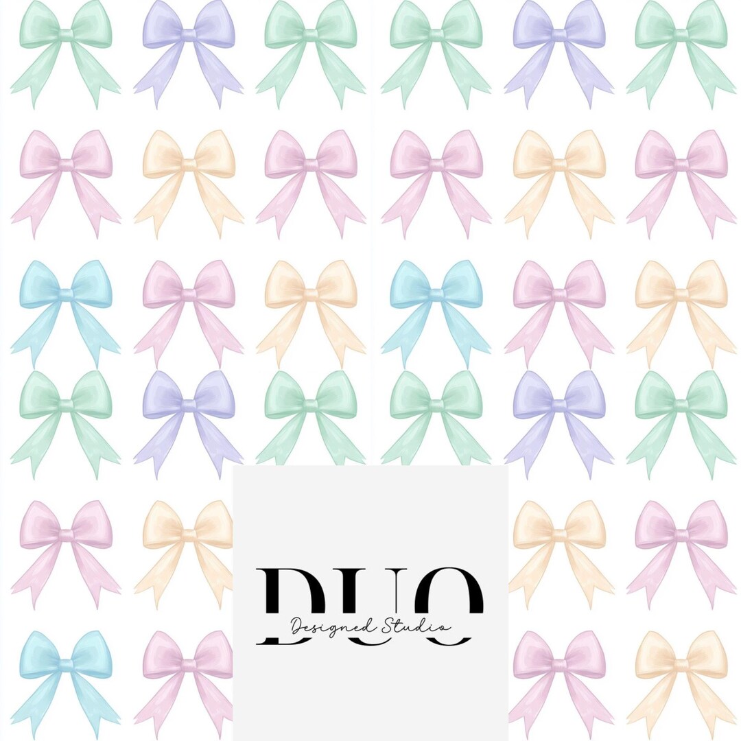 Pastel Bows Seamless Pattern, Coquette Seamless Background, Repeat Tile ...