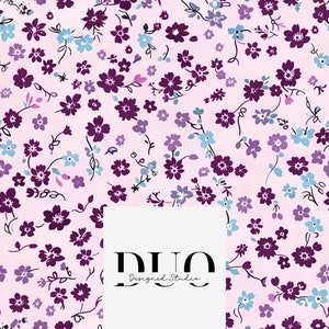 Lilac Ditsy Purple Floral Seamless Pattern, Repeat Tile Surface Pattern, Fabric Digital Paper Download Commercial Licence Non-Exclusive