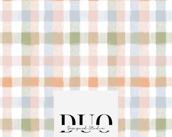 Autumn Gingham Plaid Seamless Pattern, Gingham Seamless Patchwork Background, Autumn Fabric Digital Paper Download, Commercial Use