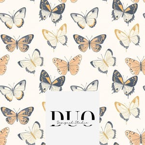 Beautiful Butterflies Seamless Pattern, Repeat Surface Pattern, Fabric Pattern Digital Download Paper Commercial Licence Non-Exclusive