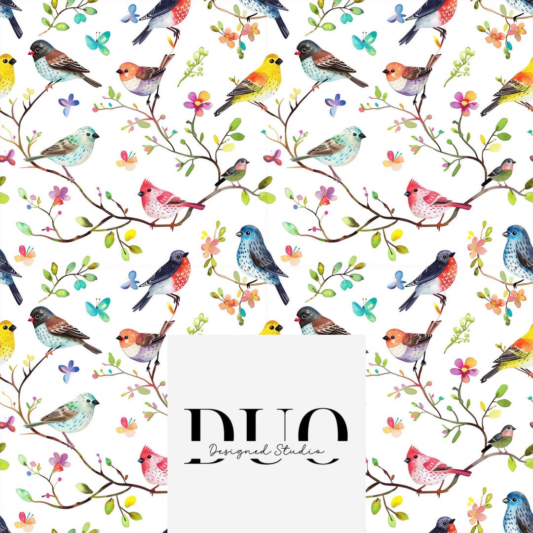 Bright Birds Seamless Pattern, Birds Repeat Tile Surface Pattern ...