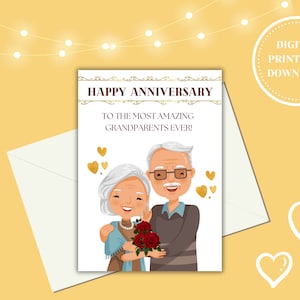 Feliz Aniversario Abuelos, Saludos Especiales de Aniversario para Abuelos, Saludos de Aniversario Imprimibles para la Abuela y el Abuelo