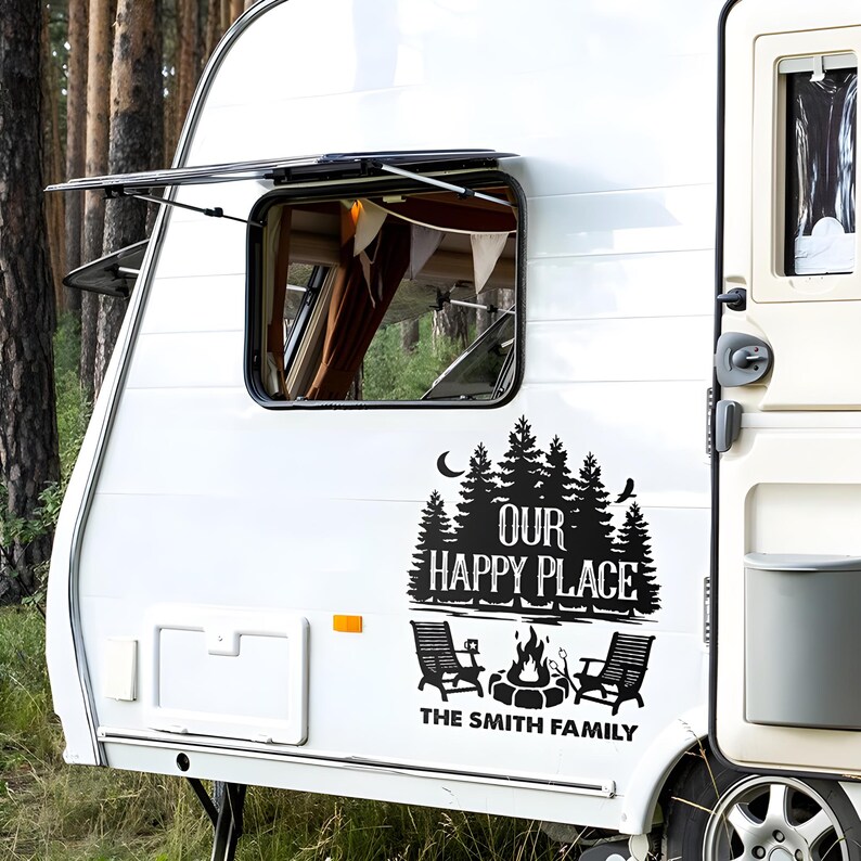Personalized Rv Tags Custom RV Decal - Personalized Camping Gifts for Campers - Our Happy ...