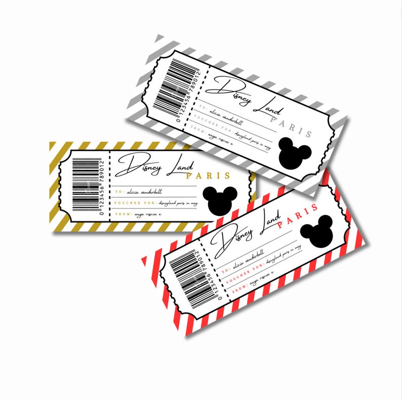 Printable / Digital Disneyland Gift Voucher - Etsy