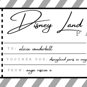 Printable / Digital Disneyland Gift Voucher - Etsy