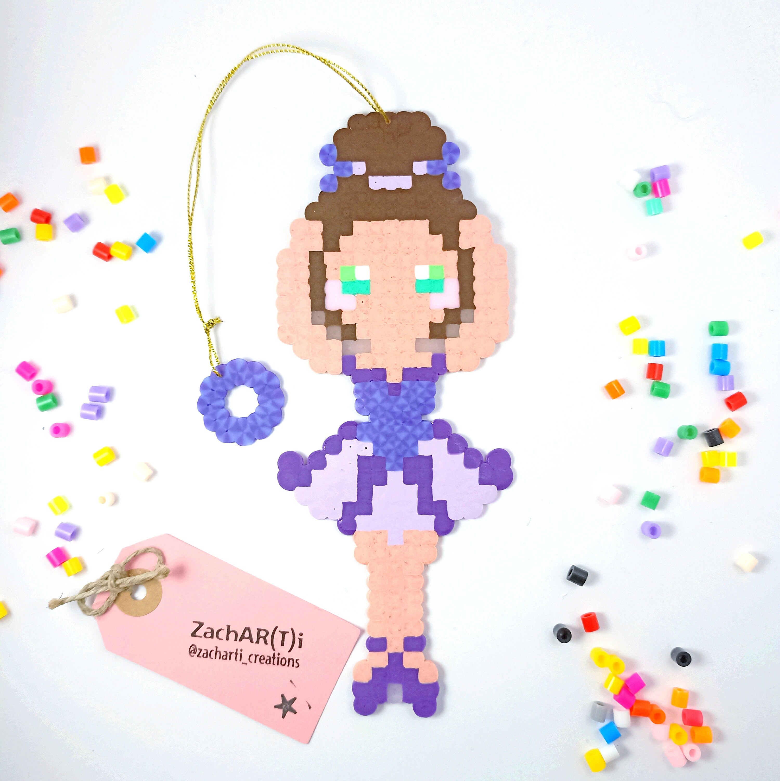 Pixel Handmade Things Handmade Pixel Art Ballerina Hanging Ornament - Etsy