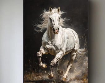 キャンバスに描かれたオリジナルの馬の油絵：アレクサンダー