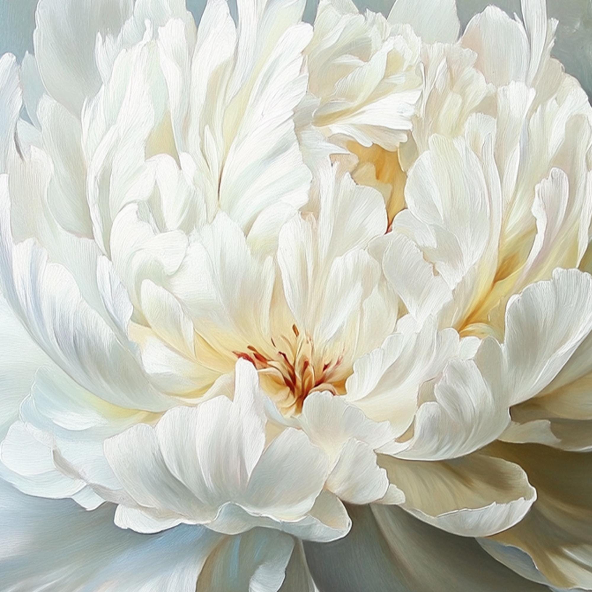 Large White Flower Oil Painting on Canvas: Abstract Floral Wall Art - Etsy