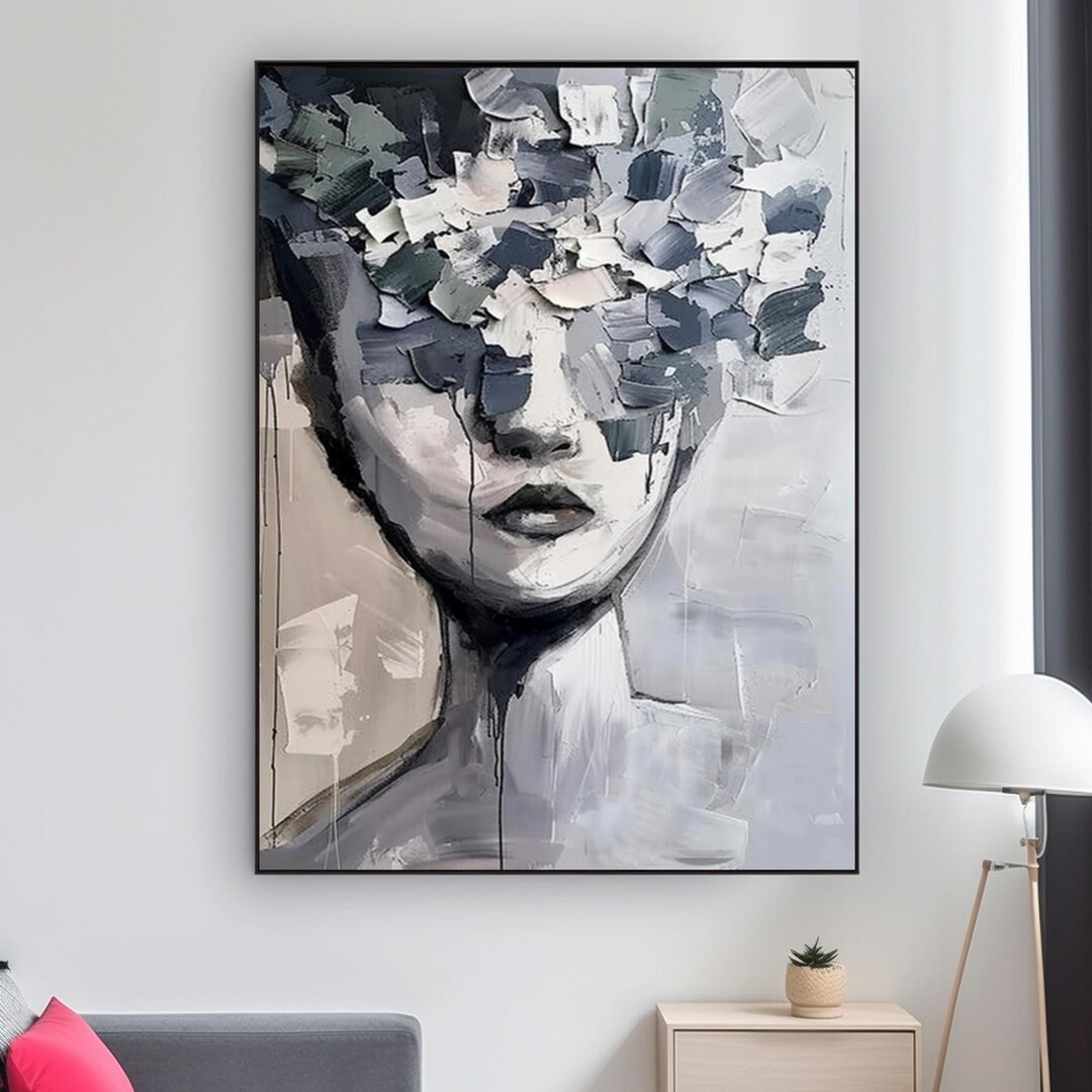 Abstract Lady Painting Woman Face Painting Large Faceless Portrait ...