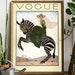 Vintage Magazine Art Cover Girl on a Zebra Helen Dryden Fashion Beauty Wall Art Poster - Vintage Magazine Art Poster