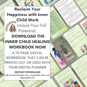 Cuaderno de ejercicios para la sanación del niño interior / Imprimible + Planificador digital PDF / A4 + Carta EE. UU. / Autocuidado, Trauma, Manejo de sentimientos