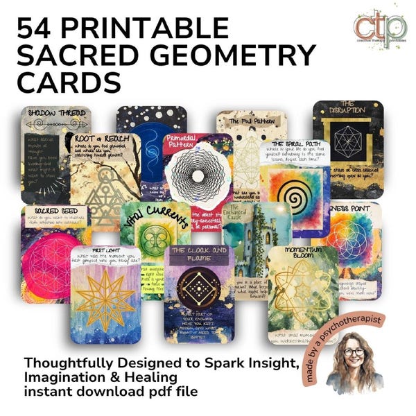 Sacred Geometry Art Cards: Seed of Life, Mandala Symbols (Printable PDF)