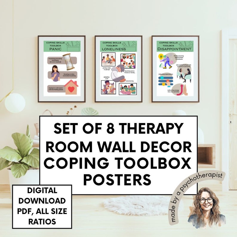 Printable Coping Skills Toolbox Posters Set of 8 PDF Anxiety Relief ...