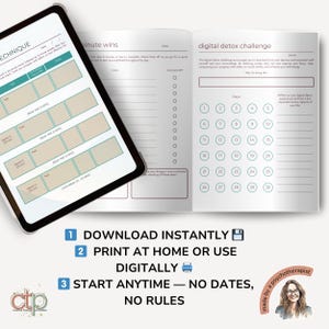 ADHD Daily Planner | 30-Day Printable Undated Digital Self-Therapy Journal for Teens + Adults | Neurodivergent Productivity Toolkit