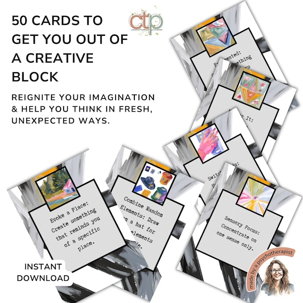 Creativity Success Cards: Inspire with Printable Prompts & Oblique Strategies for Productivity