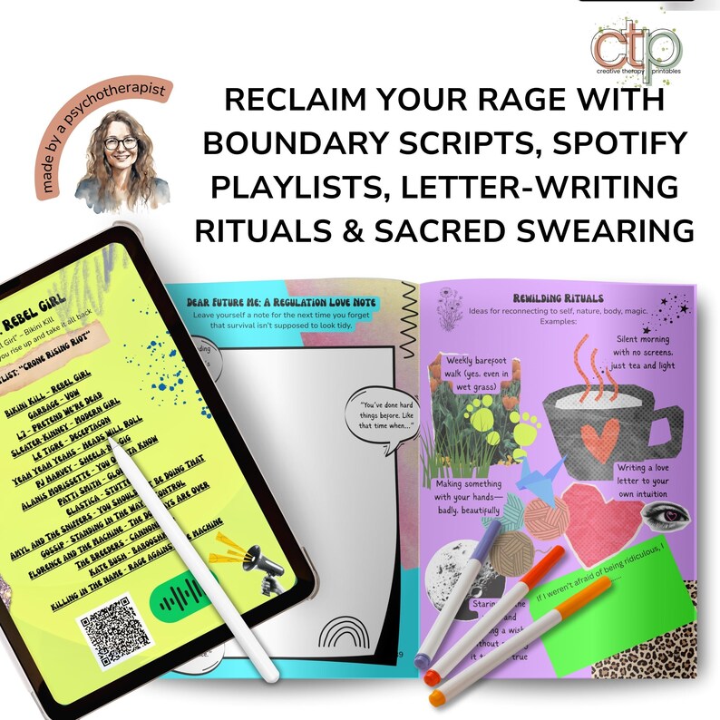 Menopause Worksheets + Ebook - Menopause Manifesto | Wild Woman Gen X Mental Health Journal | Also for Perimenopause & Midlife Wellness