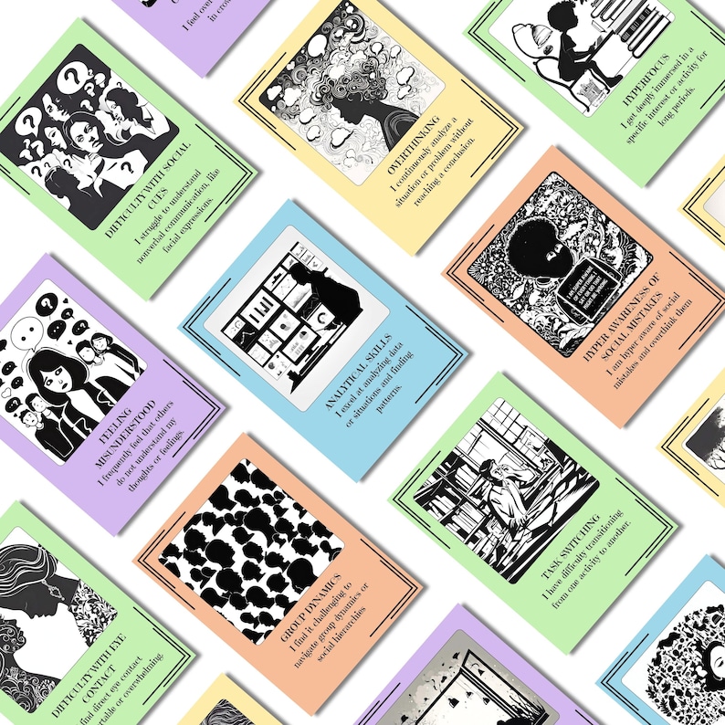 Neurodivergent Support Cards - ADHD + Autism Emotions and Feelings, Printable Therapy Cards & Neurodiversity Hints