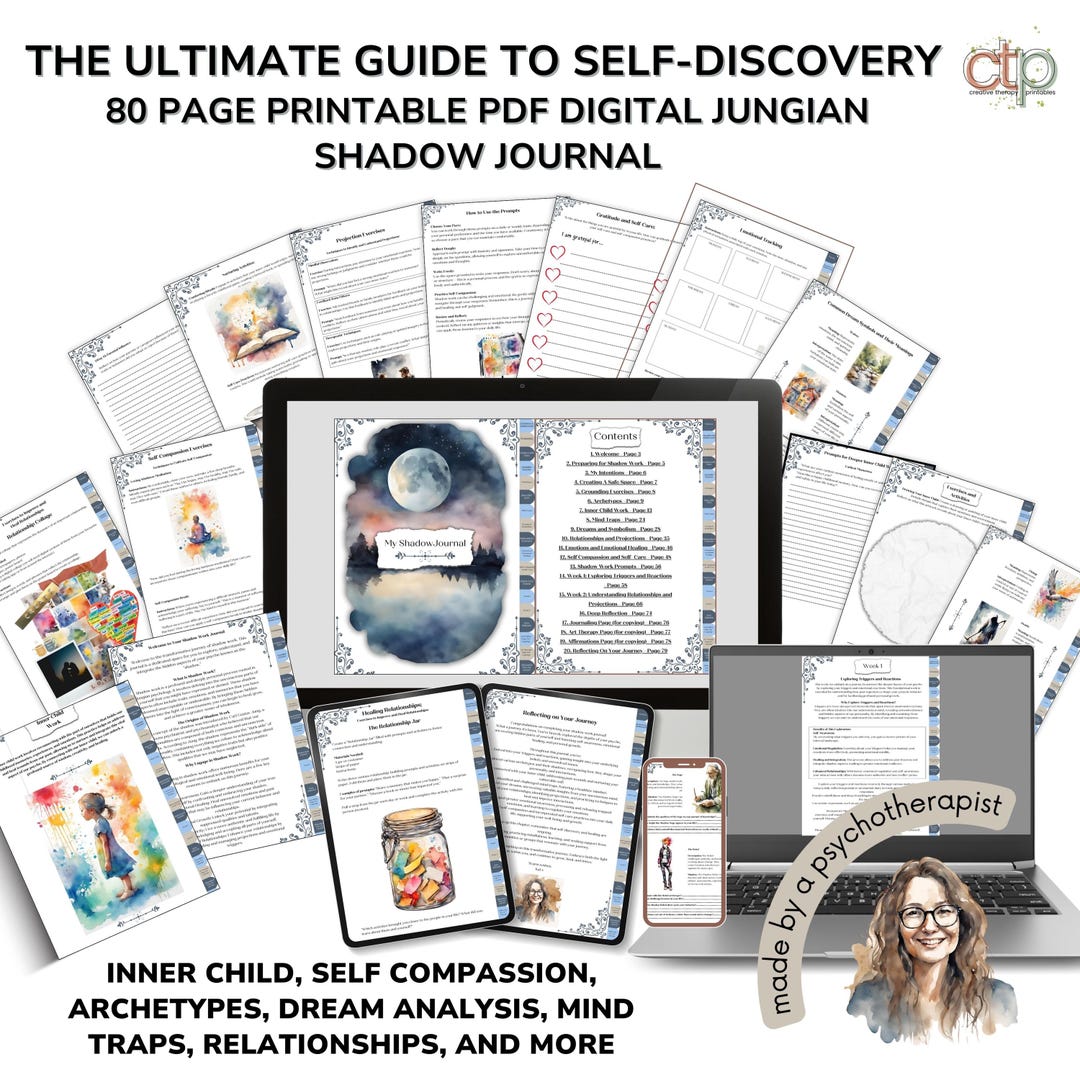 Shadow Work Journal: Jungian Therapy Workbook for Inner Child Healing ...