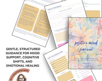 Positive Mind Journal: CBT Therapy Worksheets, Mood Tracker (PDF Download)