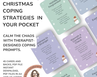 Christmas Coping Cards – Holiday Stress & Anxiety Relief Cards (Printable)