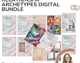 Relationship Types; Jungian Archetypes Printable Cards & Therapy Workbook, Digital Toolbox about Attachment Styles