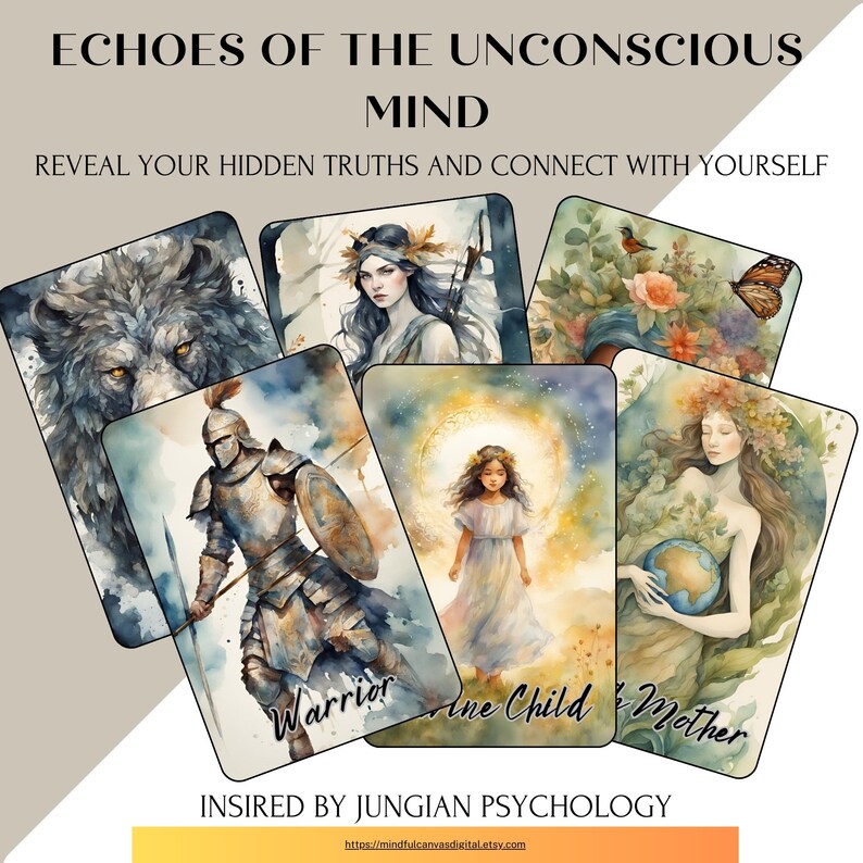 Printable Jungian Symbol Cards for Creatives 52 Watercolour Cards With Meanings, Deck Box ...