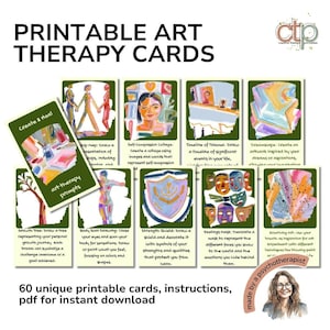 Kaarten voor kunsttherapie (pdf) voor emotionele genezing en zelfontdekking: 60 afdrukbare werkbladen