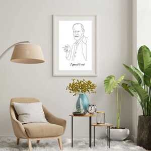 Printable Therapy Office Decor Set + Psychoanalyst Portraits Line Art + Freud Jung Rogers Art + Psychotherapy Digital Download image 5