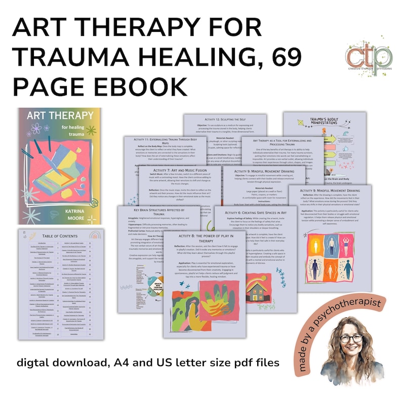 Art Therapy Workbook: Trauma Healing, Creative Techniques (ebook) - Etsy