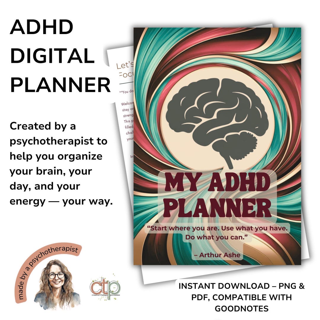 ADHD Daily Planner: Neurodivergent Self-therapy Journal (printable PDF ...