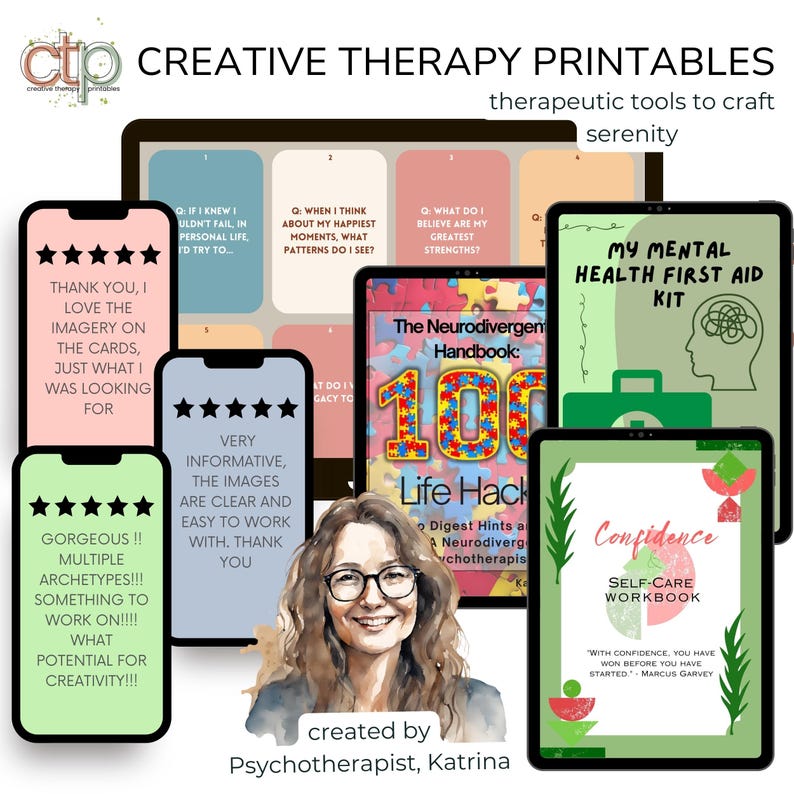 ADHD Daily Planner | 30-Day Printable Undated Digital Self-Therapy Journal for Teens + Adults | Neurodivergent Productivity Toolkit