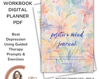 Positive Mindset Journal: Therapy Worksheets & Self-Love (Digital Planner)