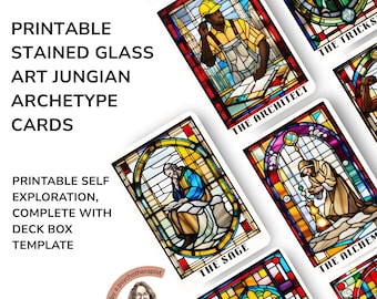 Stained Glass Archetype Cards: Personal Growth Oracle (PDF)