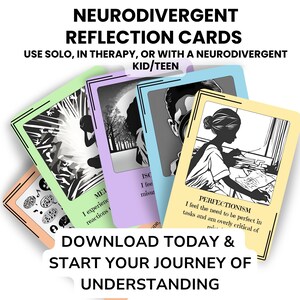 Neurodivergent Support Cards - ADHD + Autism Emotions and Feelings, Printable Therapy Cards & Neurodiversity Hints
