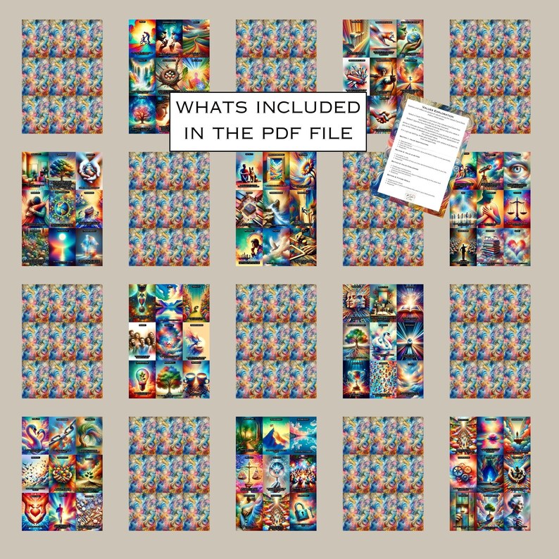 Printable Values Cards for Self Awareness, Exploration, Personal Growth, Therapy Gifts ...