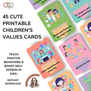 Schede stampabili Kawaii sui valori dei bambini + Buon comportamento: Schede didattiche su comportamento ed emozioni positive in formato PDF