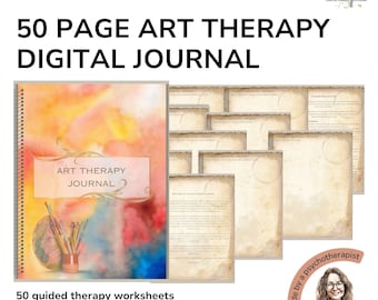 Diário de Arteterapia: 50 Folhas de Atividades Imprimíveis para Saúde Mental (Download Digital)