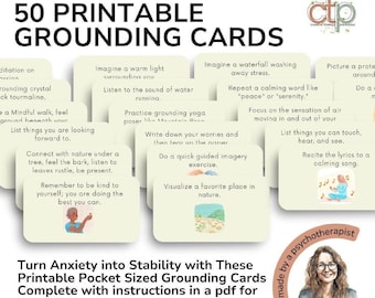 Emotional First Aid; Printable Grounding Cards - Instant Anxiety & Stress Relief (PDF)