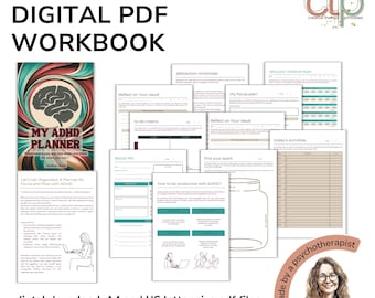 ADHD Focus Aid Digital Planner: Neurodivergent Productivity Workbook (PDF)