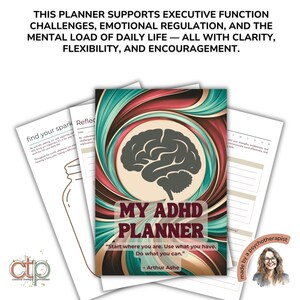 ADHD Daily Planner | 30-Day Printable Undated Digital Self-Therapy Journal for Teens + Adults | Neurodivergent Productivity Toolkit
