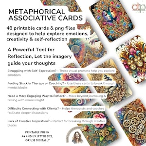 Cartas metafóricas / Pergaminos barrocos imprimibles para coaching, meditación y autorreflexión. Cartas de tarot oráculo digital + Kit de tablero de visión.