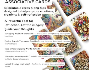 Self Reflection Deck of Metaphorical Cards: Printable Oracle for Self-Reflection (Digital Download)