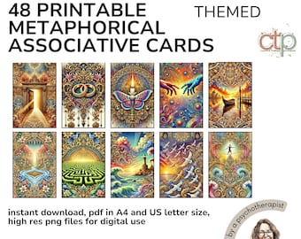 Metaphorical Cards, Printable Relationship-Themed Symbolic Images for Coaching, Therapy & Self-Reflection Tarot Oracle PDF + PNG