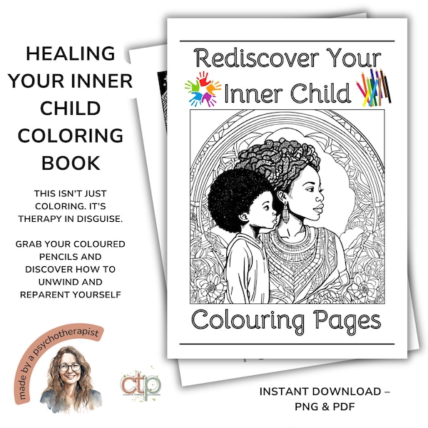 Inner Child Artwork Healing Coloring Pages: Meditative Art Therapy (PDF)