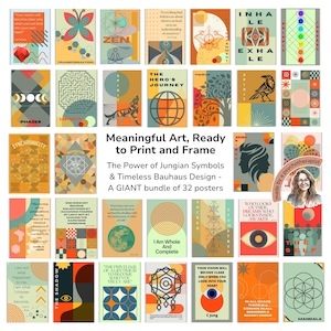 Jungian Therapy Posters: Mid-Century Modern Psychology Art (Digital Download)