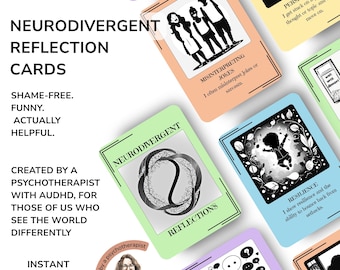Neurodivergent Support Cards - ADHD + Autism Emotions and Feelings, Printable Therapy Cards & Neurodiversity Hints