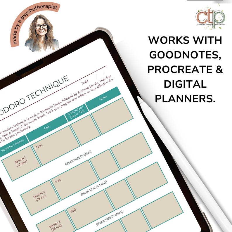 ADHD Daily Planner | 30-Day Printable Undated Digital Self-Therapy Journal for Teens + Adults | Neurodivergent Productivity Toolkit