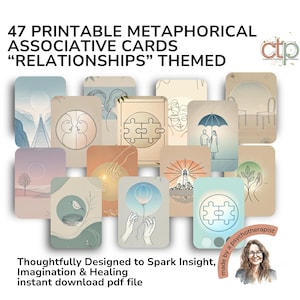 Metaphorical Cards | Printable Symbolic Minimalist tarot oracle Art for Meditation, Shadow Work & Inner Healing | PDF + PNG Vision Board Kit